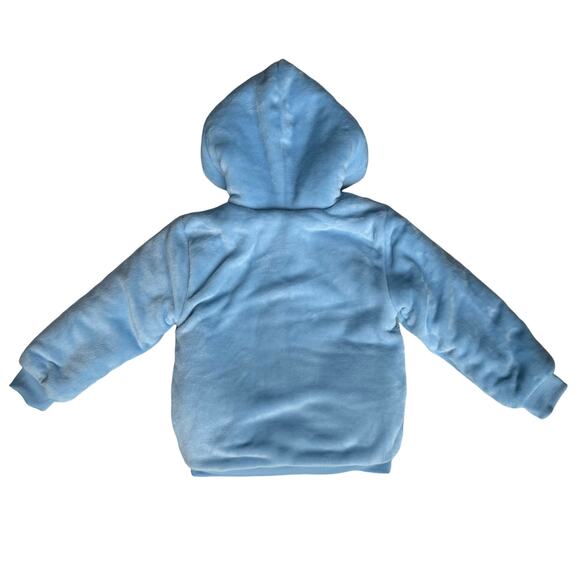 Disney Princess Sherpa Lined Jacket Girls 5 Light Blue Pink Gold Hood Winter SEE - Picture 12 of 13